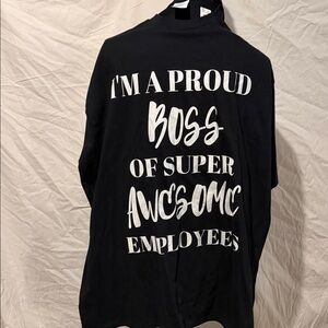 Port and Company Black Short Sleeve Shirt with White Slogan